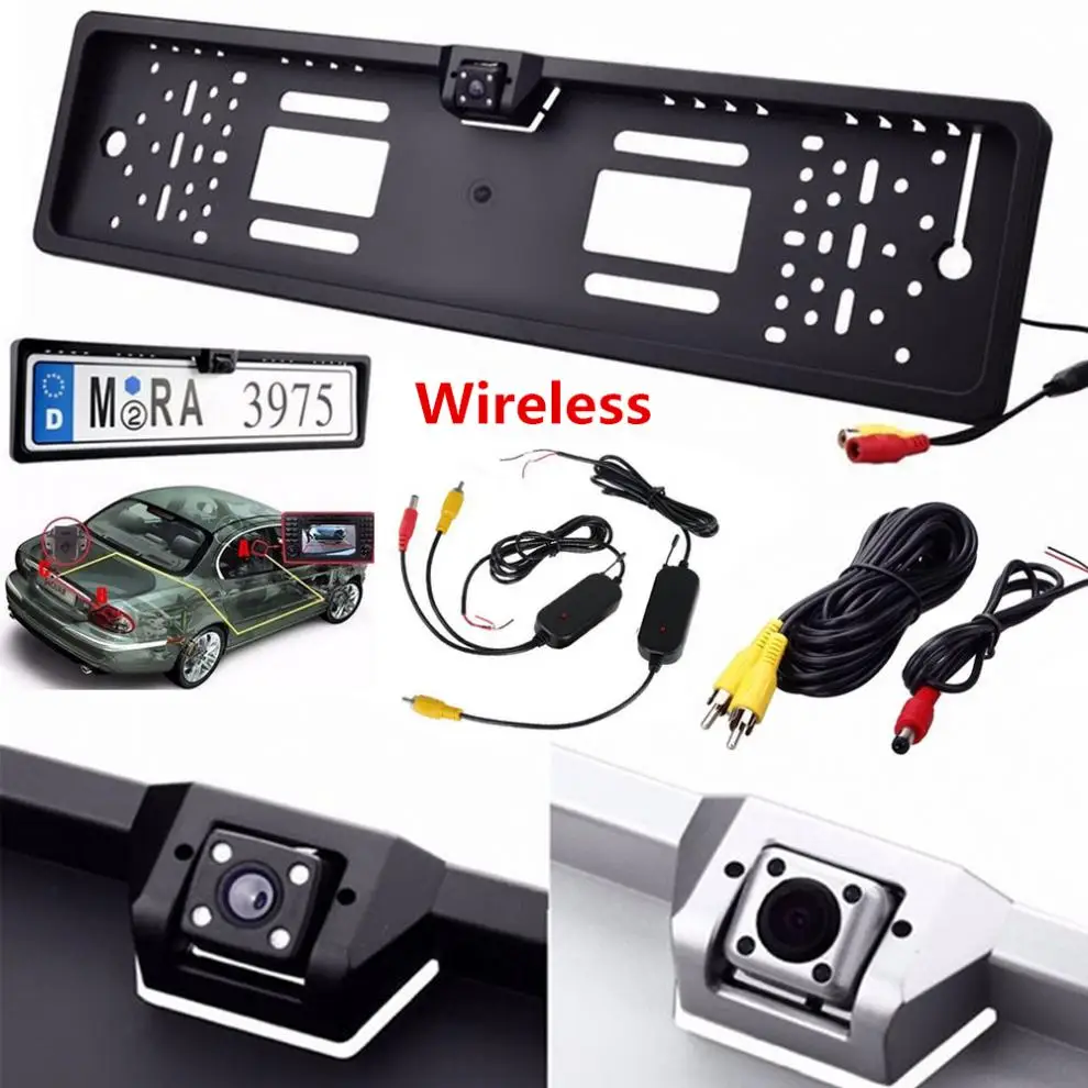 2 4G Беспроводная ЕС рамка номерного знака камера заднего вида Автомобильная с
