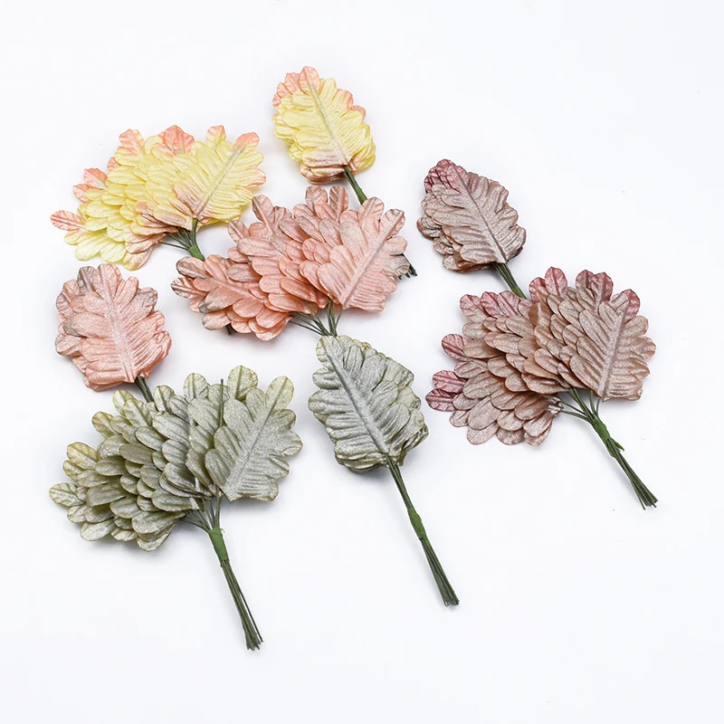 

12pcs cheap artificial plants wedding home decoration candy box new Year Christmas leaves decorative flowers wreaths flower wall