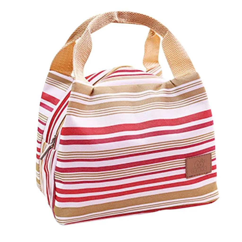 Maison Fabre lunch bags for women Nylon thermal bag Portable Stripe Lunch Food Fresh Pouch Office Picnic Drink Cold Handbag | Багаж и
