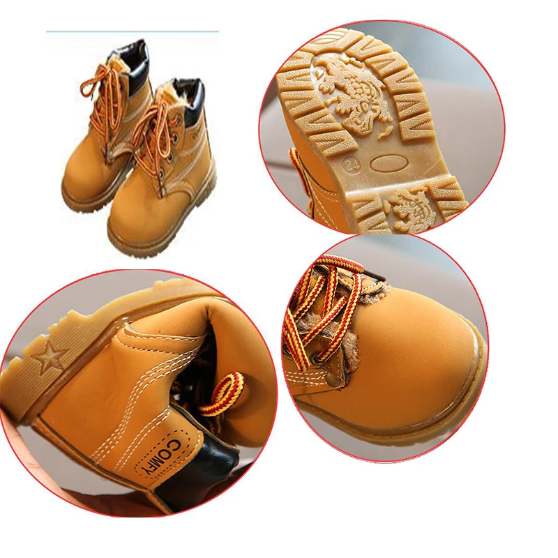 Демисезонные детские ботильоны Зимние ботинки для девочек и мальчиков Теплые