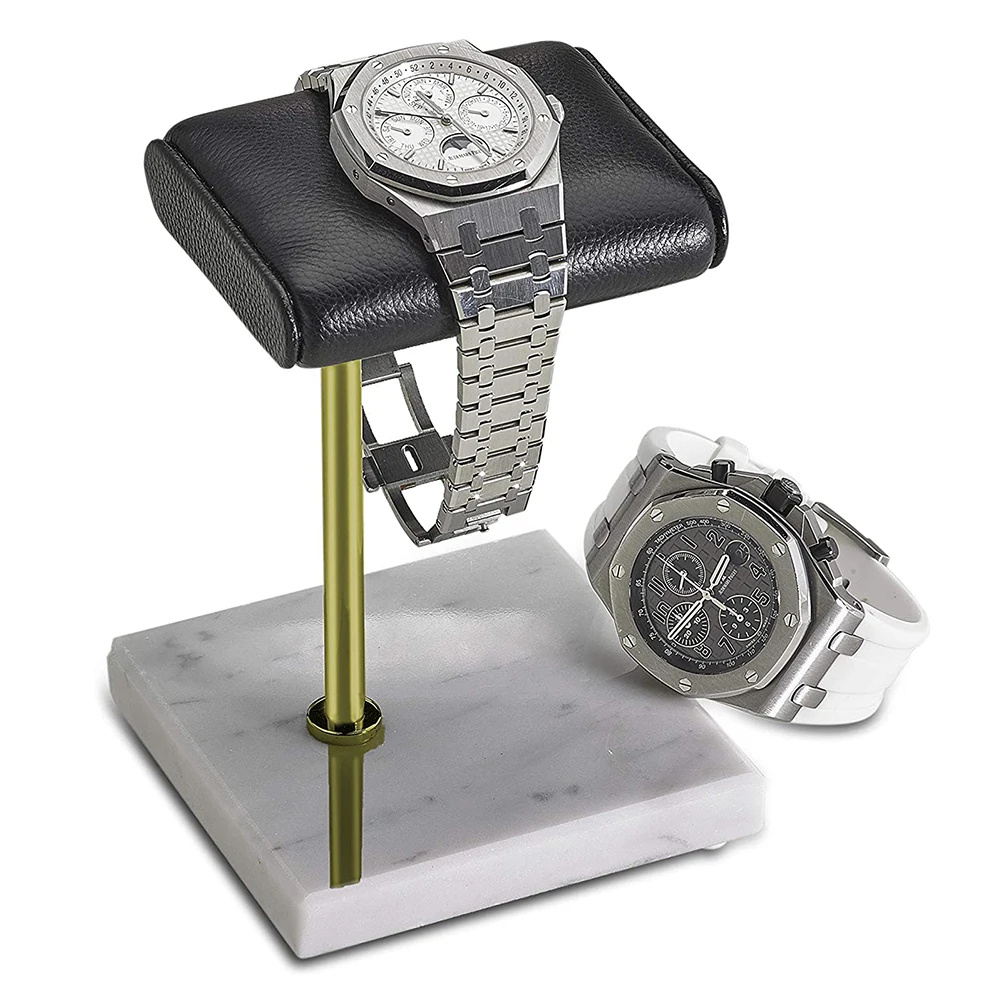 

Marble and PU Leather Watch Holder Stand Storage Boxes Case Fashion Watch Display Case Jewelry Gift Organizer