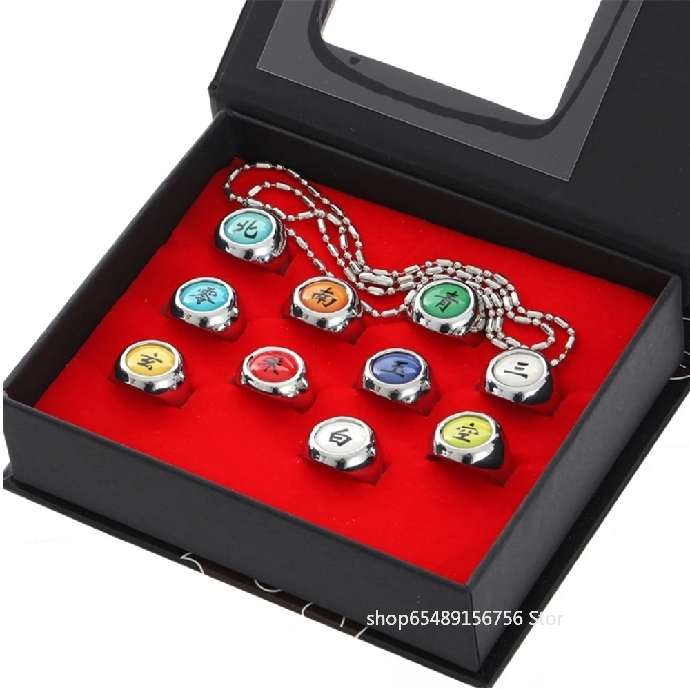 Anime HOKAGE Japan Akatsuki Cosplay Rings Set Sasori Itachi Hidan Deidara Pein Accessories Prop Christmas Halloween Party Gifts |