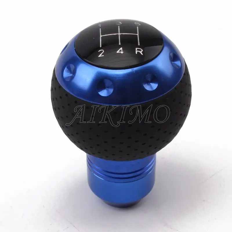 3 цвета Стайлинг автомобиля мета + кожа ручная передача 5 скоростей ручка