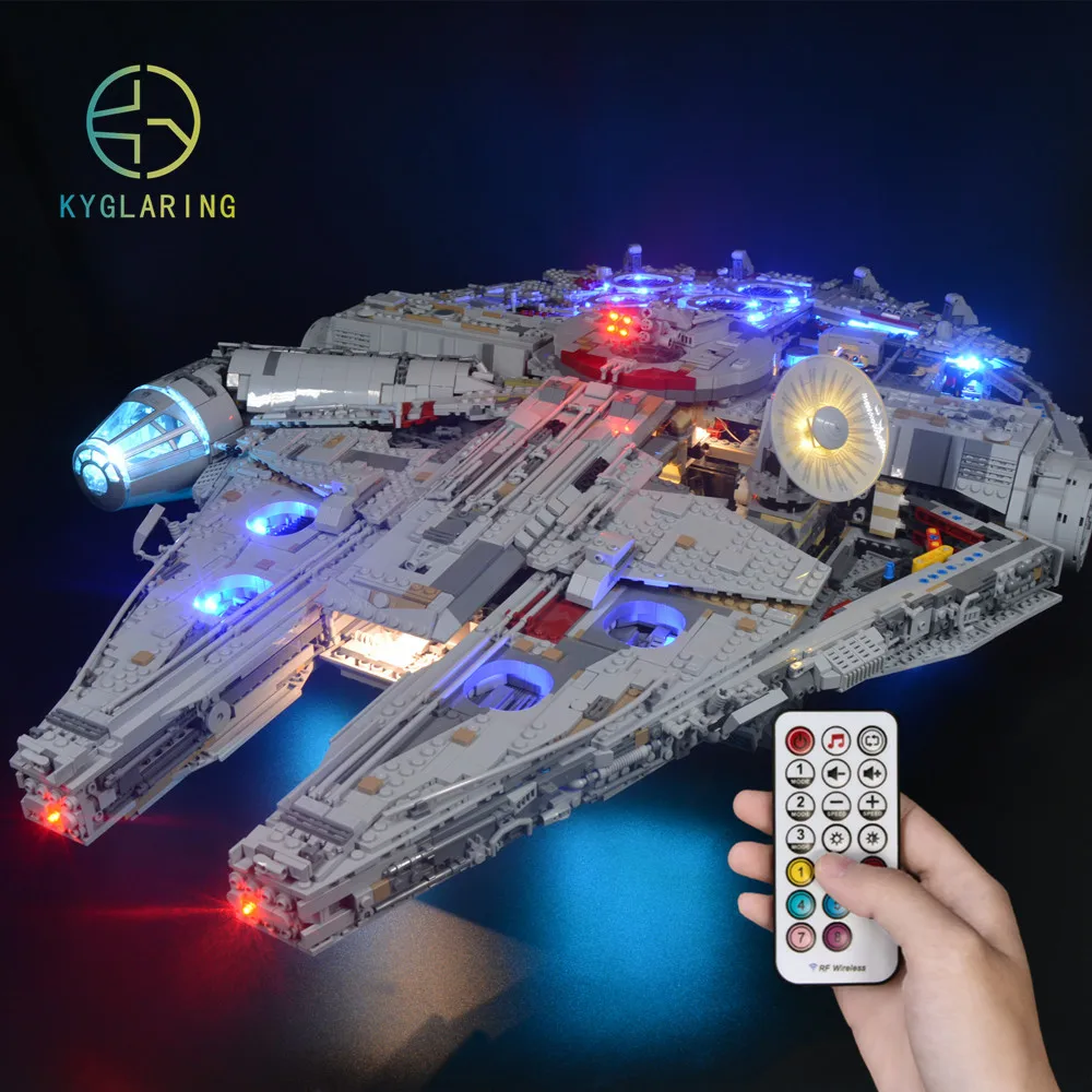 Набор со светодиодсветильник кой Kyglaring для lego 75192 Звездные войны Сокол