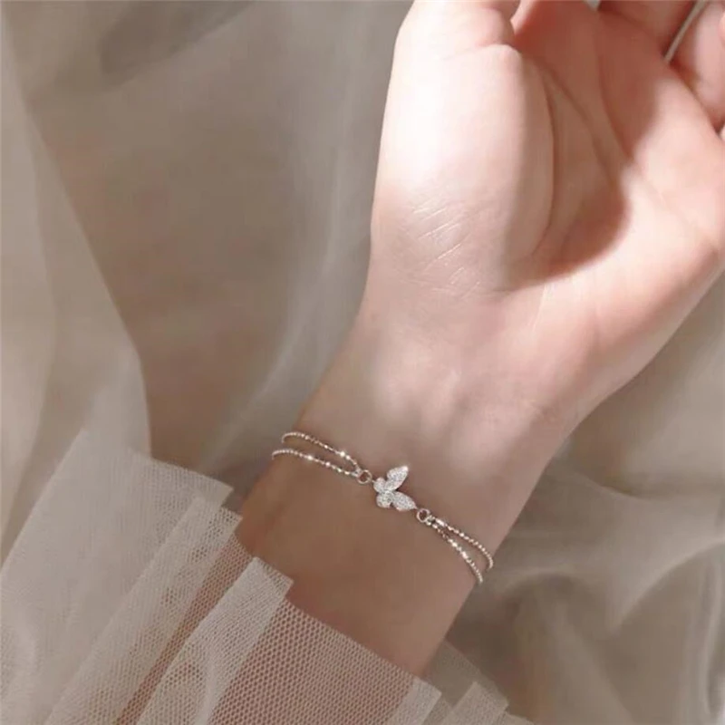 Блестящие стразы в виде бабочки с эффектом памяти милые женские браслеты
