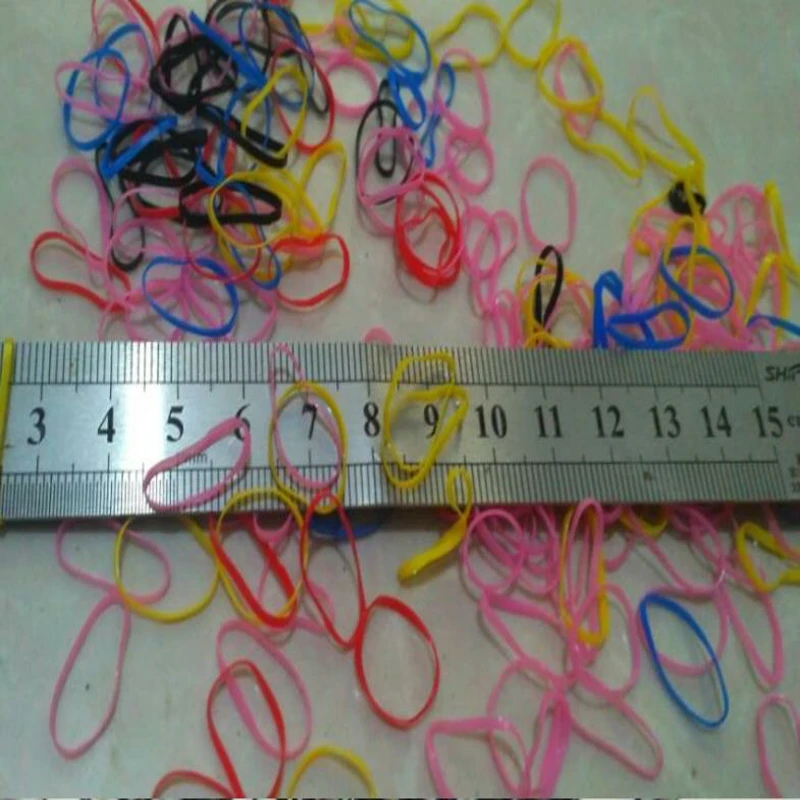 

Black and color rubber band children hair bands Mini rubber band about 300 PCS/package