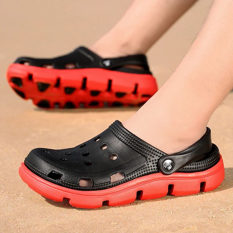 Мужские Вьетнамки Шлепанцы Сезон лето Unsix Черные легкие пляжные сандалии сабо