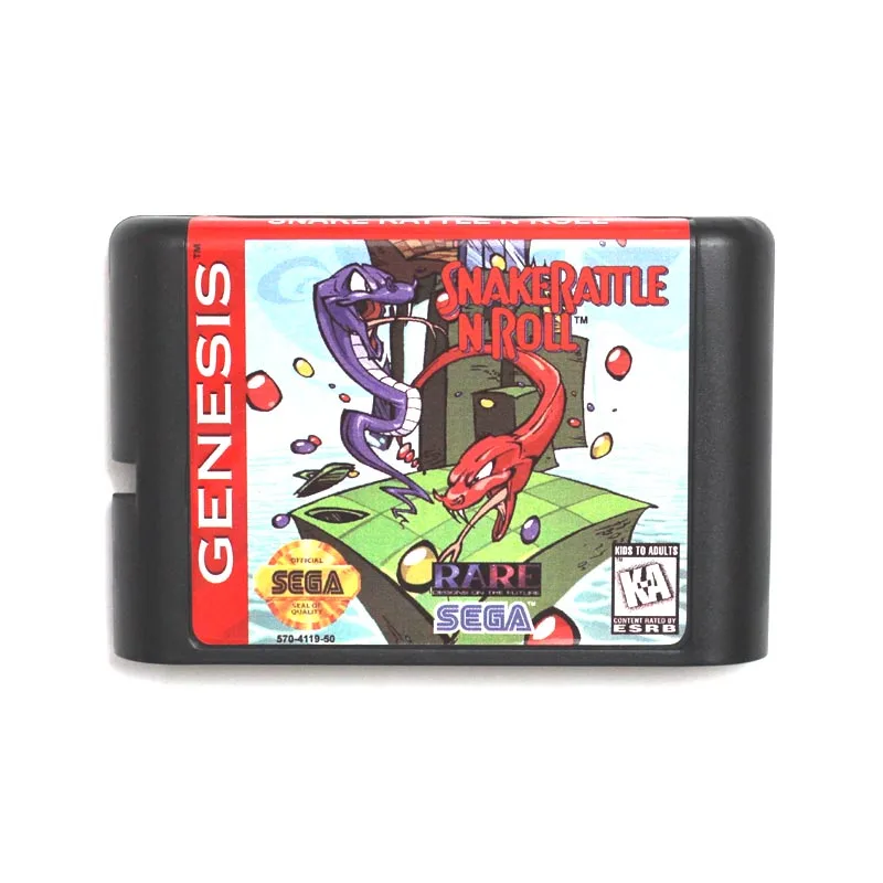 

Snake Rattle 'n Roll 16 bit MD Game Card For Sega Mega Drive For Genesis