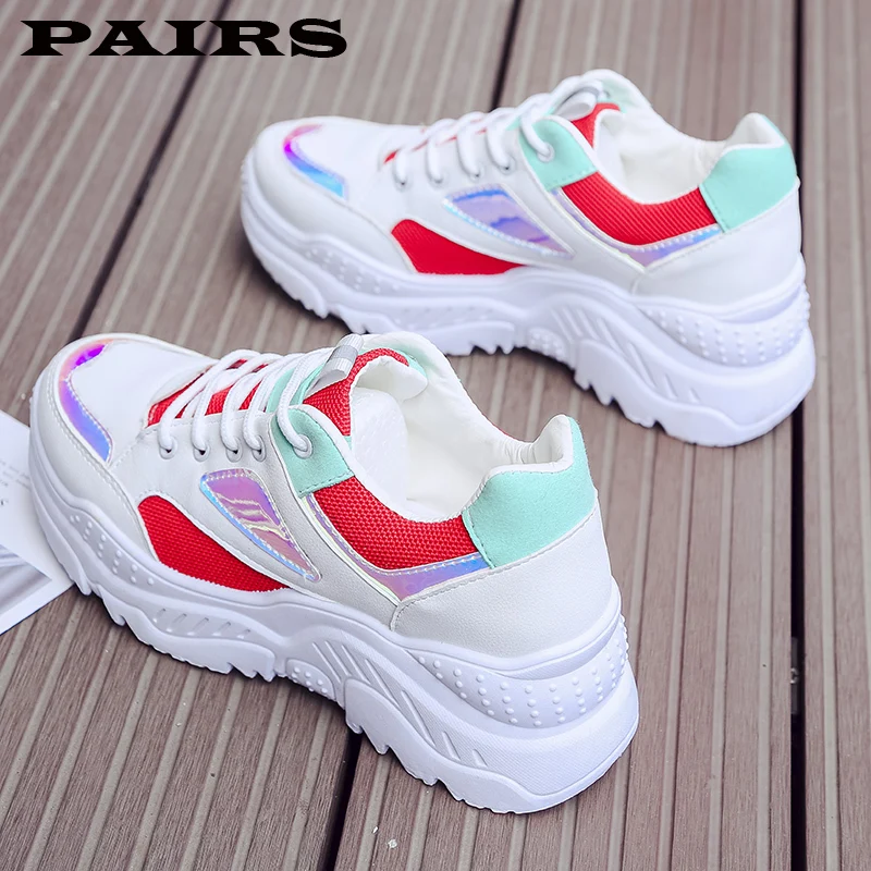 Женские кроссовки на платформе 3 5 см шнуровке повседневные вулканизированные