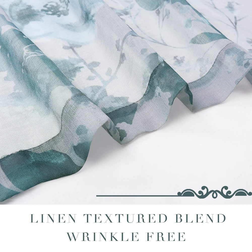 1 шт. прозрачные шторы из искусственной льняной ткани с принтом | Дом и сад