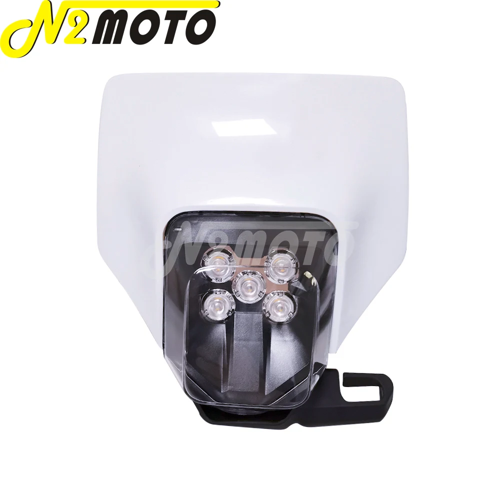2500800100028 мотоциклетный светодиодный козырек маска на фару комплект Supermoto Enduro HI/LO
