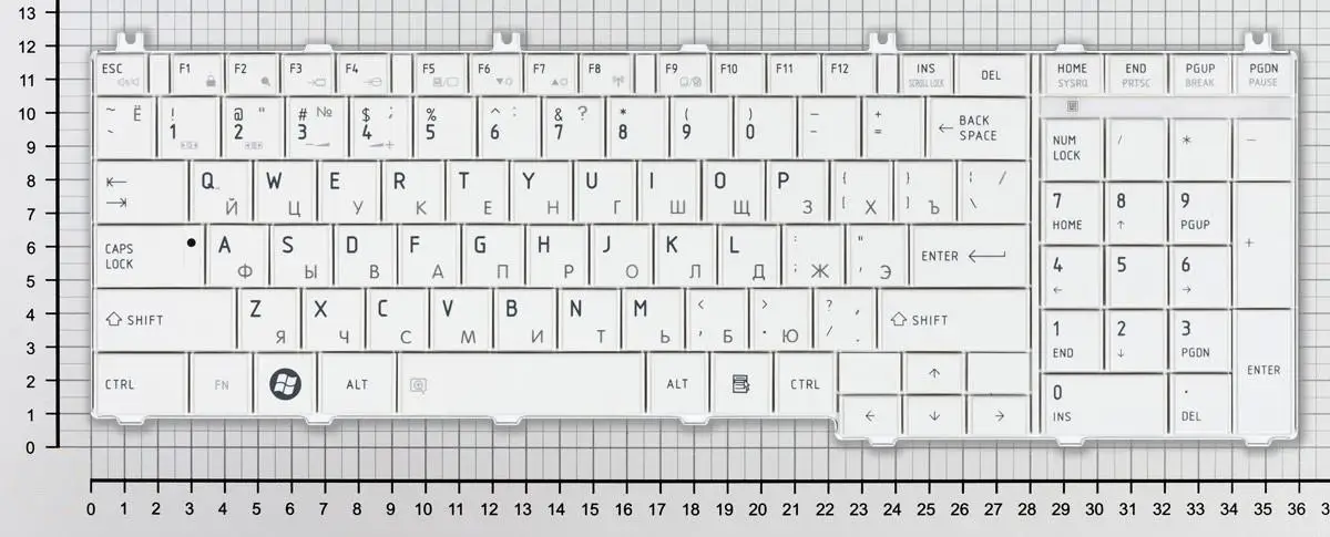 Клавиатура для Toshiba Satellite C650 C660 L650 L670 L750 L750D L755 L775 Series Русская Белая p/n: NSK-TN10V 01 |