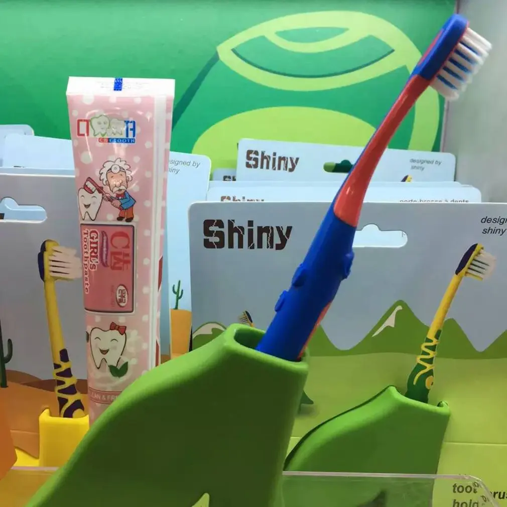 Креативный силиконовый держатель для зубной щетки с милым мультяшным рисунком