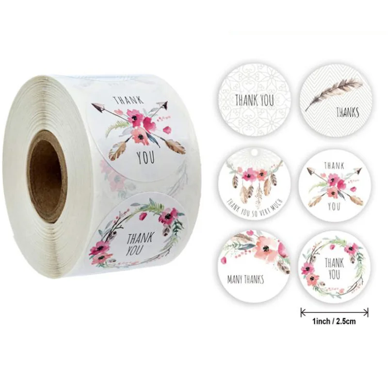 

500 шт./рулон, наклейки «спасибо»