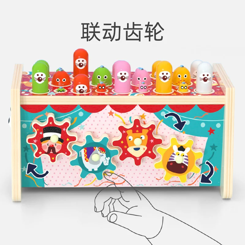 Kisteether New Whack-a-mole Game Montessori Early Educational Knock On The Piano Music Hand Knocking Hamster Toy For Children's