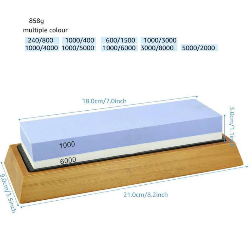 

1PCS 2-IN-1 Double-Sided Knife Grinder Stone Professional Sharpener 400 1000 3000 6000 Grit Whetstone Kitchen Tool