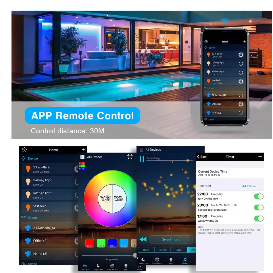 

DC5V 12V 24V LED Strip Bluetooth / WIFI RGB / RGBW Controller Android IOS APP Magic Home IR Control For 5050 RGB RGBW LED strip
