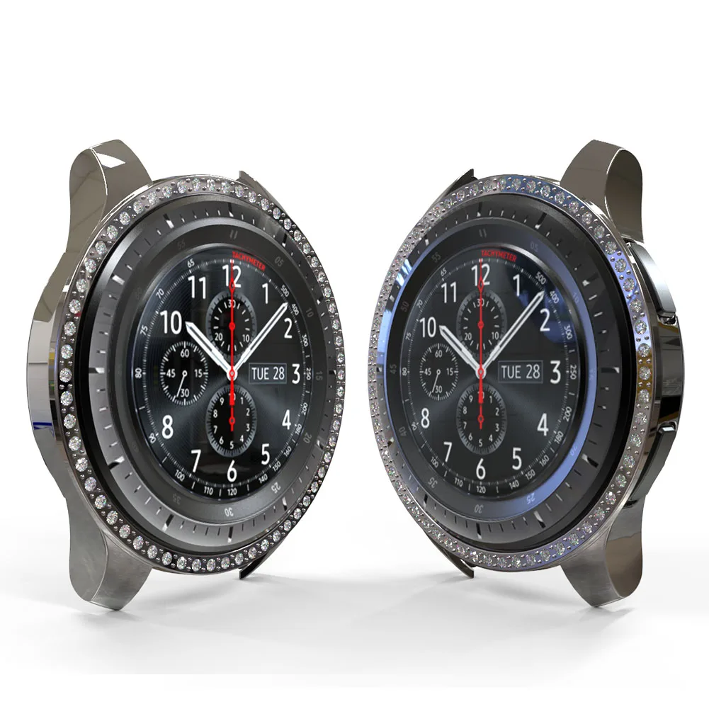 Блестящий Алмазный чехол для samsung Galaxy Watch 42 мм 46 мм защитный бампер gear S3 Frontier Shell
