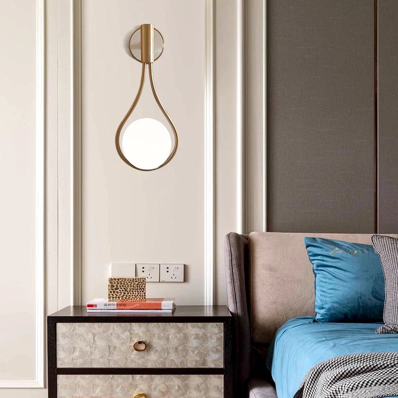 Металлический стеклянный шар роскошный декоративный настенный светильник для