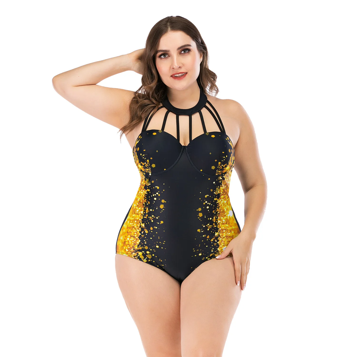 L-4XL Large Size 2020 Sexy Bikinis Set Women Plus Printing Padded Bra Bikini Split Body Swimsuit Beachwear Suit Swimwear |