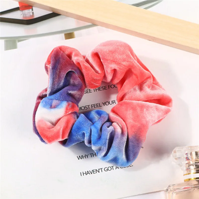 Новые женские бархатные резинки для волос с градиентом девочек эластичные