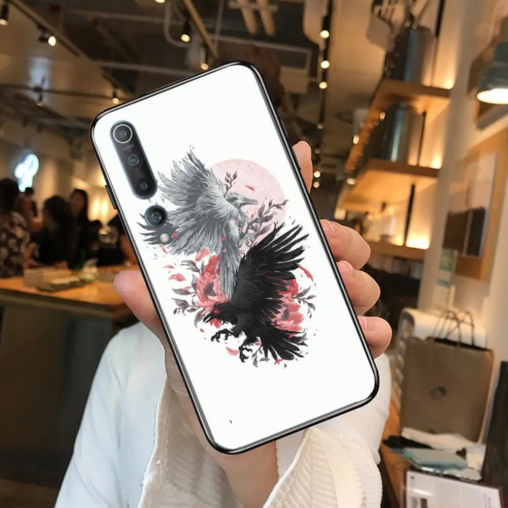 

Crow Personality Phone Case For xiaomi mi11 5g 10 liti Ultra 9Pro SE 3 8 Note Anime Black Cover Silicone Back Pretty tpu