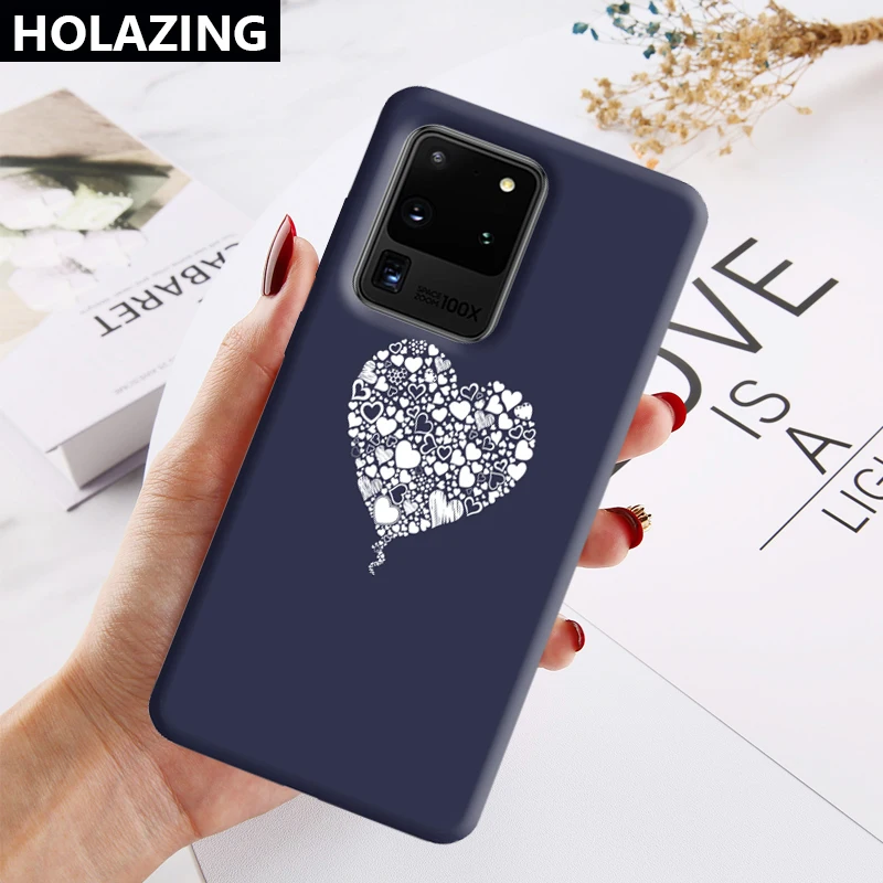 for Samsung Galaxy S20 Ultra Note 10 Plus S10 S9 S8 9 8 Silicone Case Follow Your Heart Sweet Candy Color Cover |