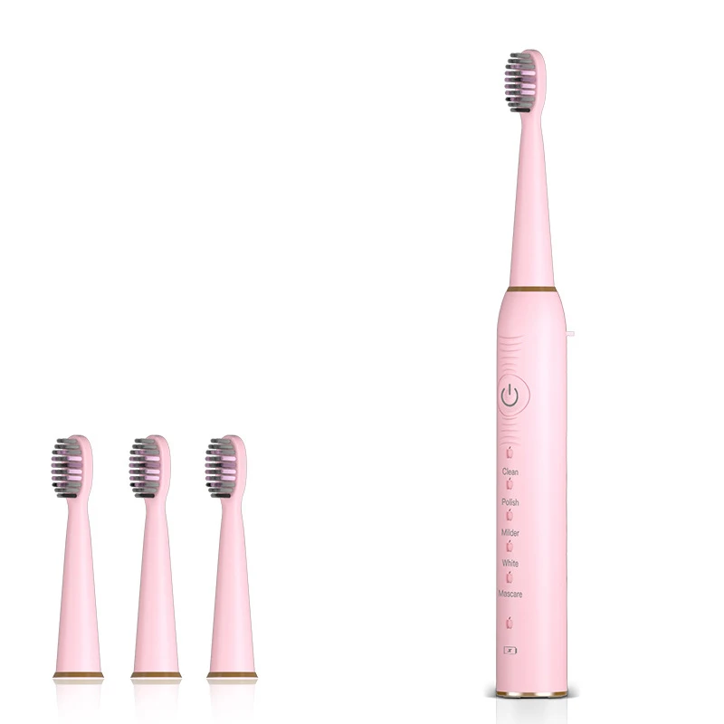 Звуковая перезаряжаемая электрическая зубная щетка с 3 сменными головками 2