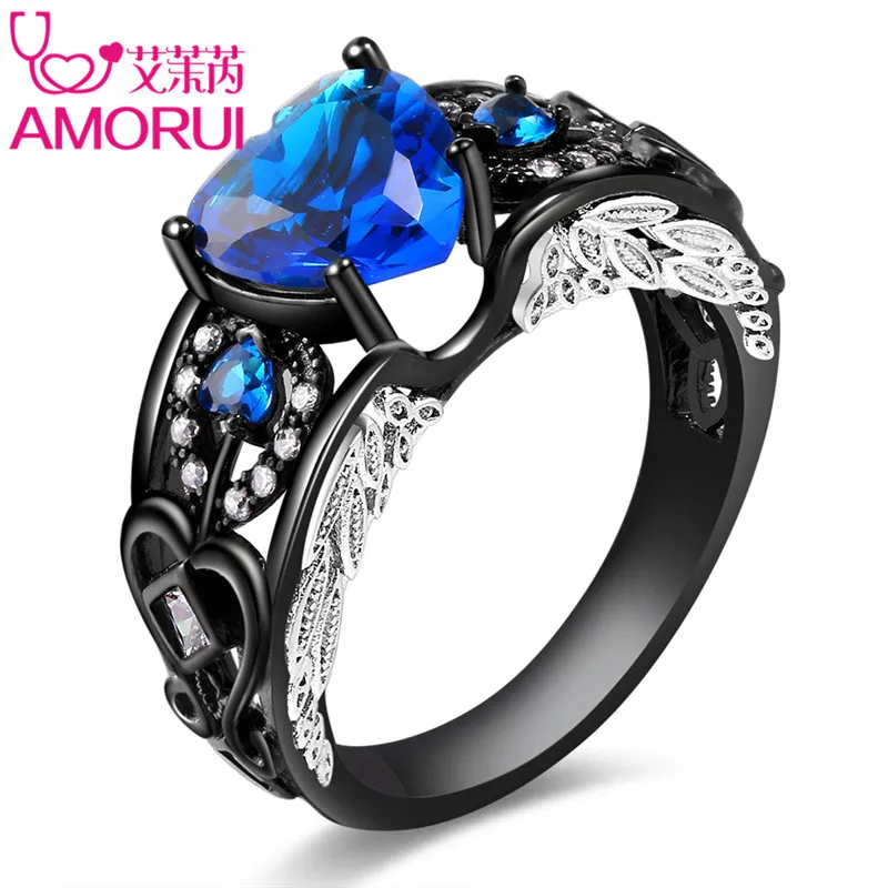 AMORUI Крылья Ангела Кольцо из белого золота для дам/Женская мода AAA Циркон Камень