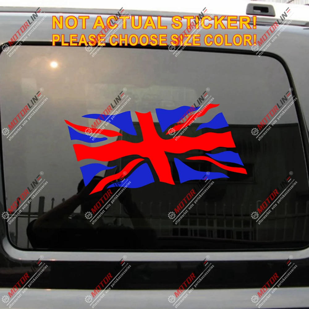 UK Waving Flag Union Jack British Decal Sticker Car Vinyl pick size c | Автомобили и мотоциклы