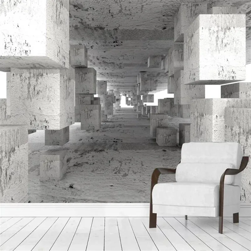 

Milofi custom wallpaper mural three-dimensional space cement wall extension space background wall decorative painting