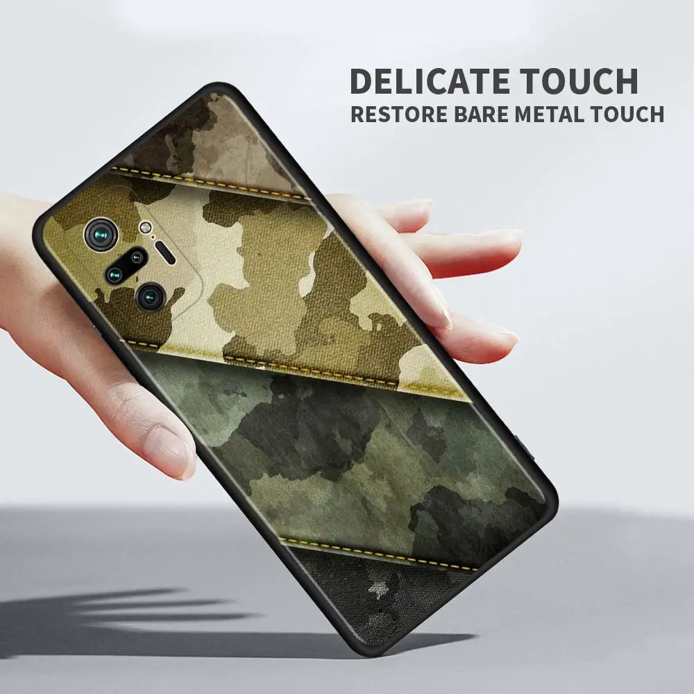 Case For Redmi Note 10 Pro Max 9 9T 9S 8 8T 7 Cover For Redmi K40 Pro Plus 9 9A 9C Shell Camouflage Pattern Camo Military Army