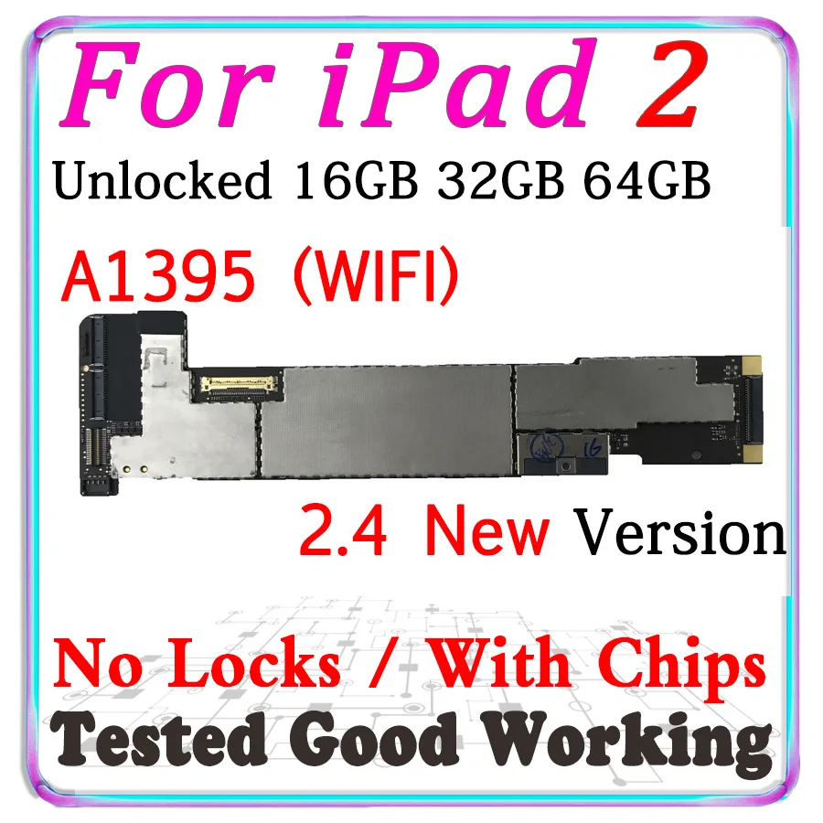 A1395 материнская плата для iPad 2 разблокированная логическая с установленной IOS 1/2 4