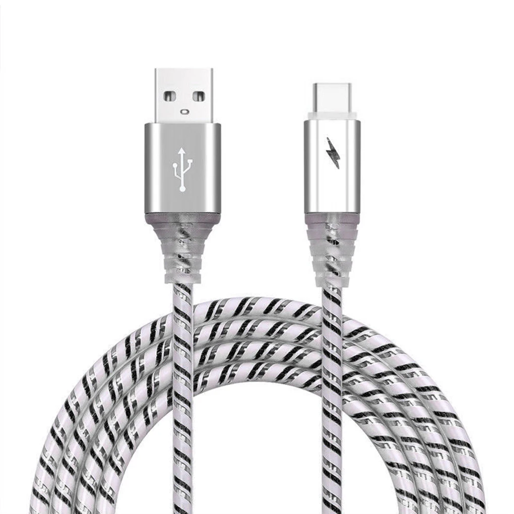 Тип USB C светящийся светодиодный светильник ПВХ зарядное устройство для