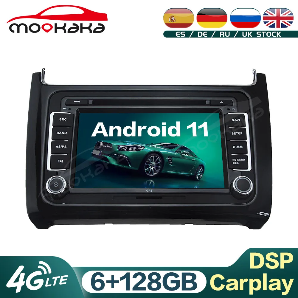 Автомобильный мультимедийный плеер с радио Android 6G + 128 Гб для Volkswagen Polo 2015-2017