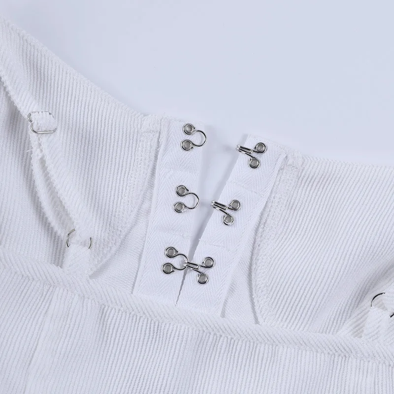 

Corduroy Corset Top Single Breasted Adjustable Spaghetti Straps Solid Color Slim Fit Bustier Women Sexy y2k Casual Cami