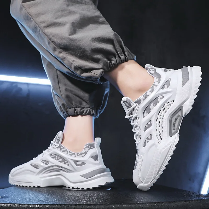 

Новинка весна-осень 2021, простая дышащая спортивная мужская универсальная Белая обувь, мужская обувь, повседневные мужские кроссовки