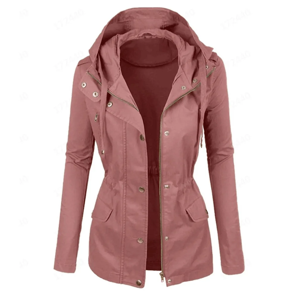 Женский плащ Тренч верхняя одежда на молнии с карманами для женщин Осень зима 2020