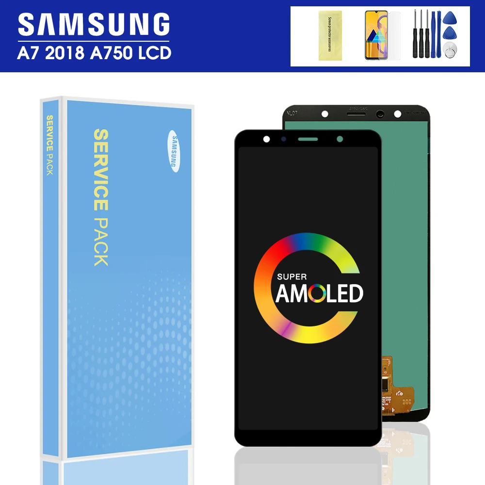 6 0 ''Оригинальный дисплей для телефонов Samsung Galaxy A7 2018 A750 SM A750F сменный сенсорный