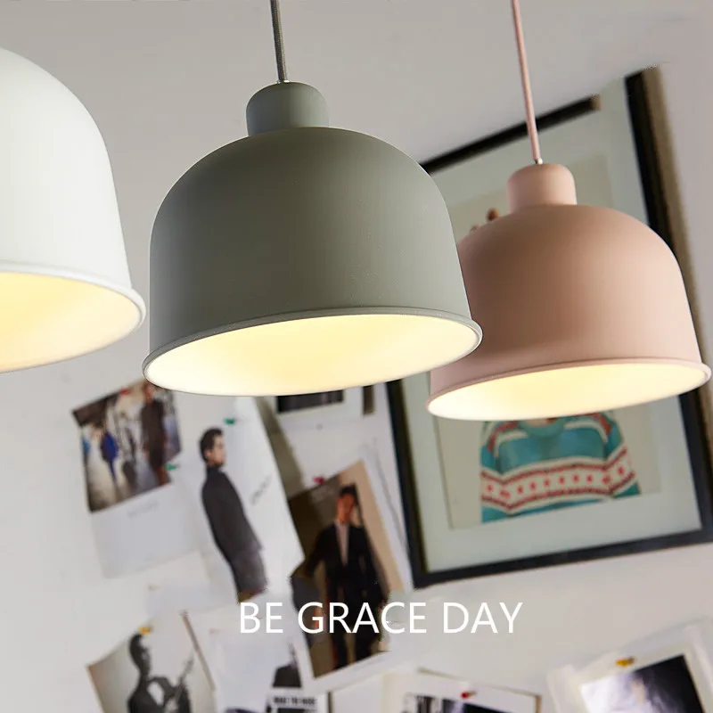 Nordic Macaron colored dining room pendant light personality lamp living bar bedside aluminum modern | Освещение