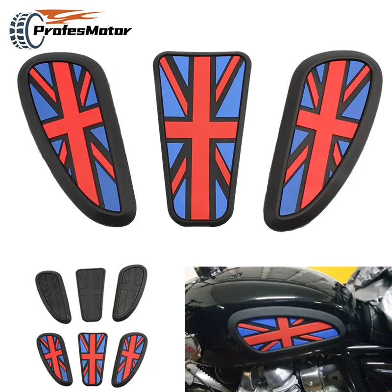 

3D Retro Motorcycle Cafe Racer Gas Fuel Tank Rubber Sticker Protector Side Tank Knee Grip Pad Grip Decal Sticker Universal