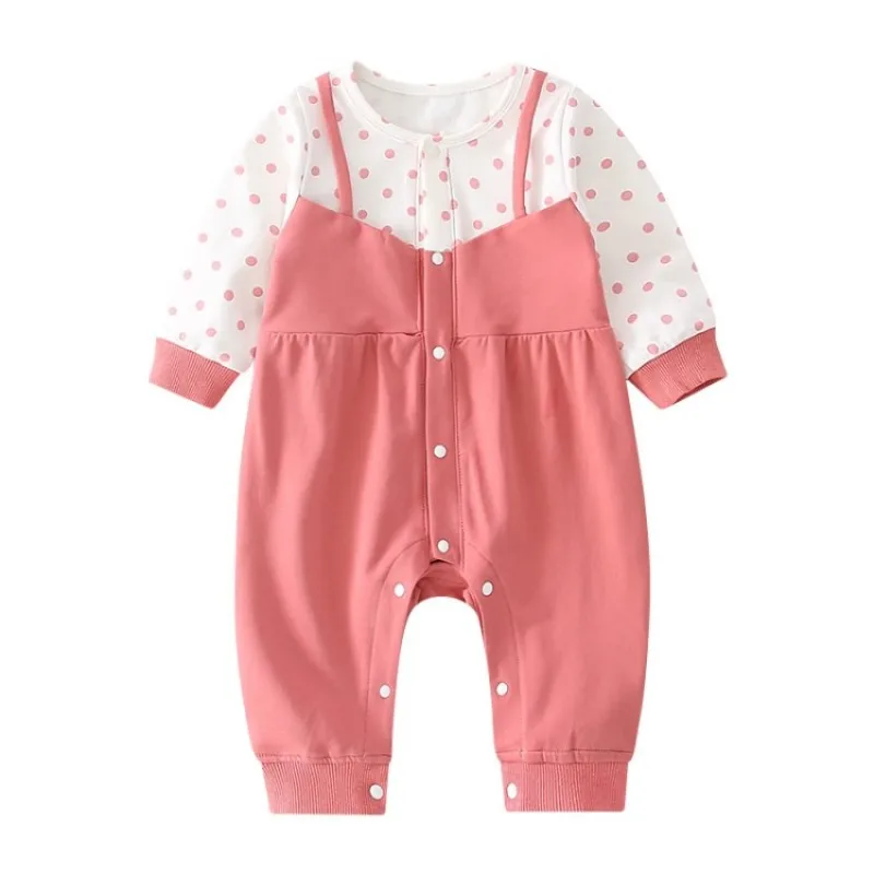 

Baby Girl Rompers Infantil Roupa Newborn Girls Clothes 100% Soft Cotton Pajamas Overalls Long Sheeve Dot Baby Rompers Jumpsuit