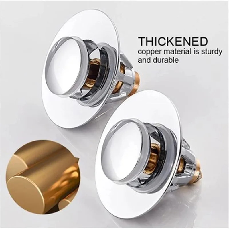 

Universal Bathroom Tools kitchen Sink Accessories gadget Edition Stainless Steel Bullet Core Push Type Basin Pop-up Drain Filter