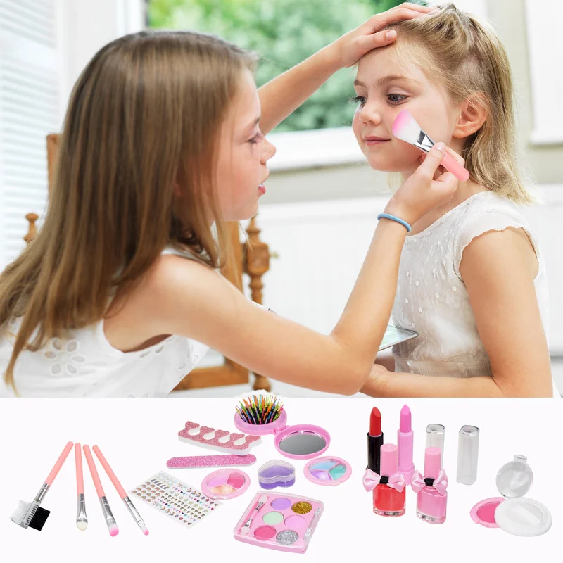 

Baby Cosmetics Kids Makeup Set Beauty Make Up Set For Girls Dress Up Makeup Set Pretend Play Make Up Toys For Kid Princess Toy