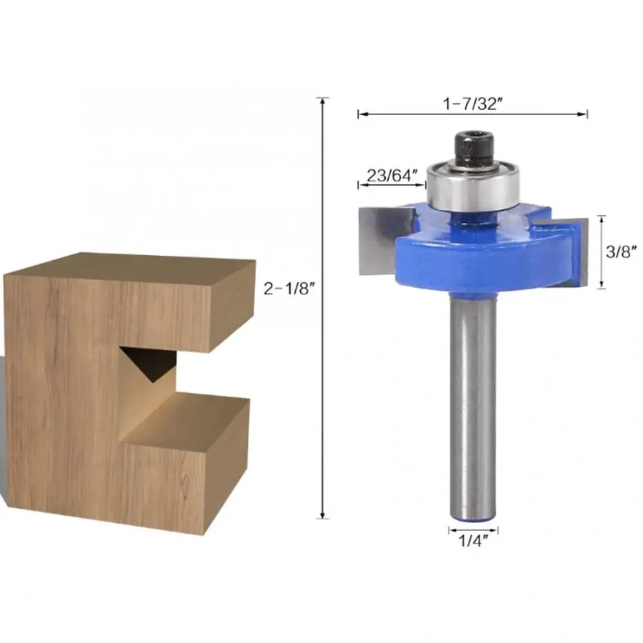 

3/8 Inch Height T Type Rabbeting Router Bit 1/4 Inch Shank Woodworking Milling Cutter Milling Cutter Woodwork