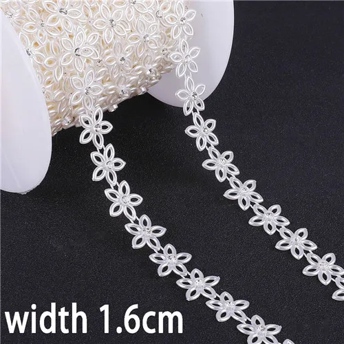 1.6CMx1M 1/1. 5/2 м/уп.; многоразмерные х из пластика ABS, имитация слоновой кости жемчужные бусы отделкой цепочкой для DIY Свадебная вечеринка украшения Костюмы аксессуары для рукоделия - Цвет: 1.6CMx1M