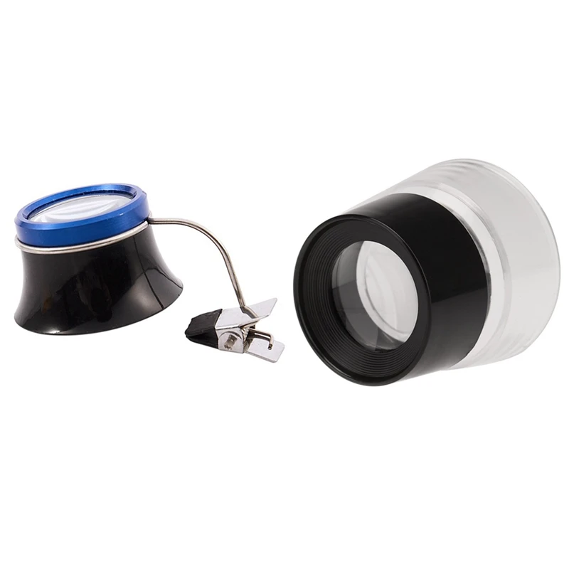 

2 Pcs Multifunctional Cylinder Eye Magnifier Loupe Lens Magnifying Tool,10X & 5X