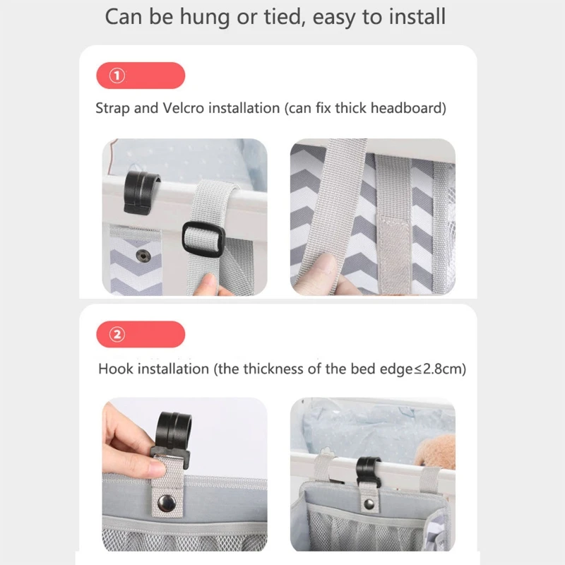 Baby Crib Hanging Storage Bag with Wet Wipes Heater Box Dispenser Diaper Nappy Organizer Essentials Cot Pouch