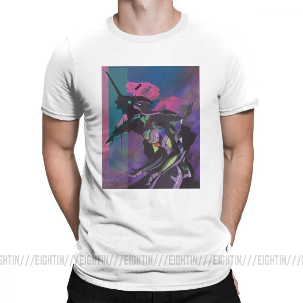 Evangelion Vapor единица 01 Повседневная футболка мужская одежда с короткими рукавами белая футболка из хлопка с круглым вырезом - Цвет: Белый