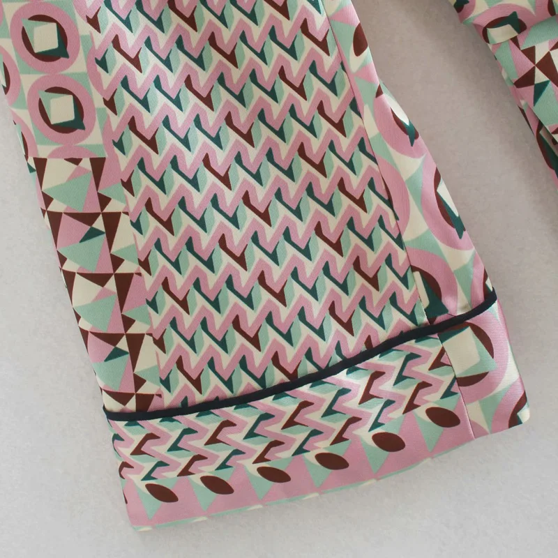 

2020 Summer Women Loose Blouses and Tops Shirts Long Sleeve Sashes Bow Geometry Print Female Fashion Shirt Top Clothes blusas